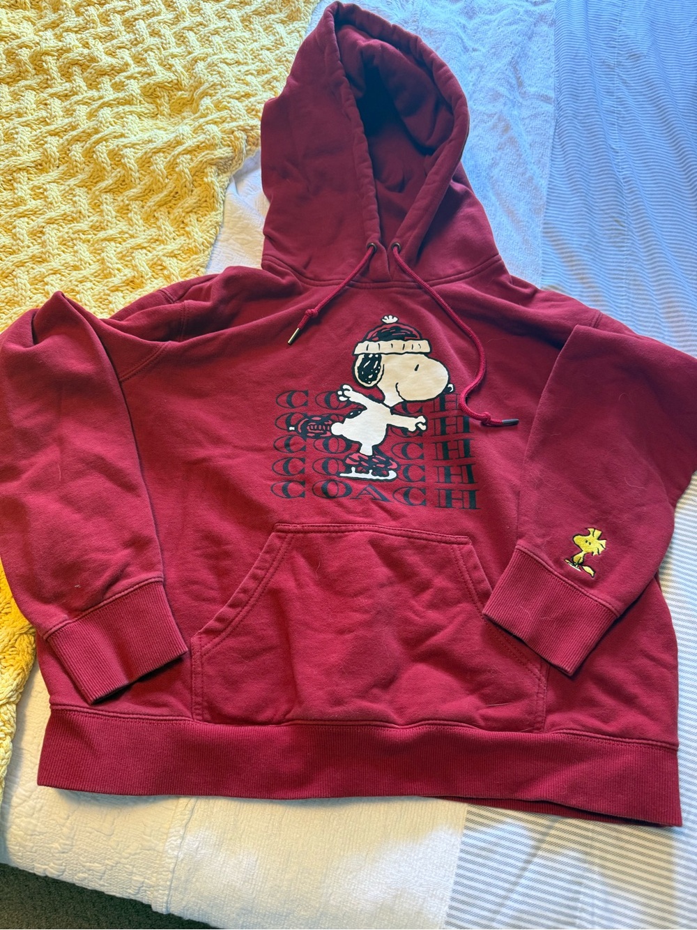Coach Red Snoopy & Woodstock Pullover Hoodie